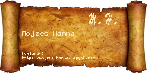 Mojzes Hanna névjegykártya